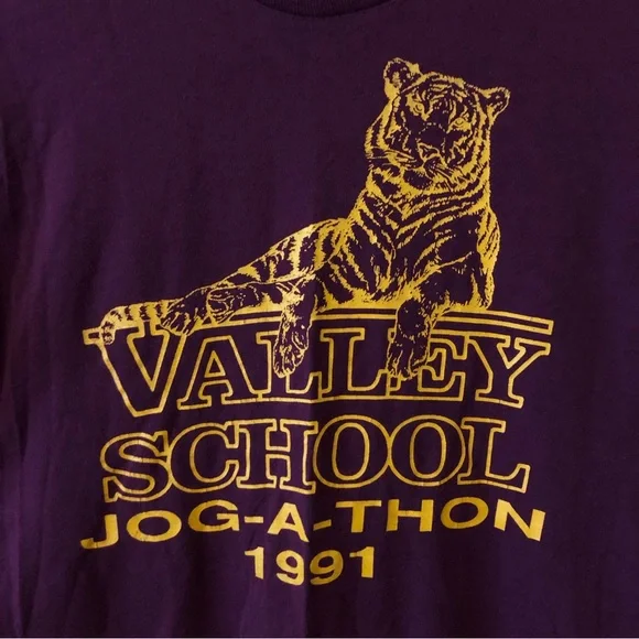 SOLD Vintage 1991 Valley School JOG-ATHAN Single Stitch T-shirt - Picture 5 of 7